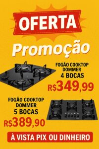 Chegou nossos Fogões Cooktop 4&5 Bocas 